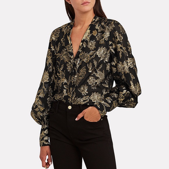 NWT intermix equipment boleyn brocade LS blouse